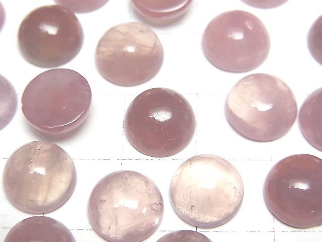 [Video] Deep Rose Quartz AA Round Cabochon 10x10mm 3pcs