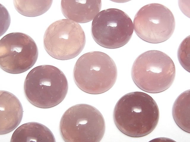 [Video] Deep Rose Quartz AA Round Cabochon 12x12mm 2pcs