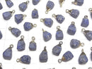 [Video]Lapislazuli Rough Rock Charm Gold color 2pcs