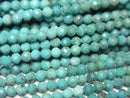 [Video] High Quality! Arizona Kingman Turquoise AA++ Faceted Round 2.5mm Half or 1strand Beads (approx. 12 inches/30 cm)