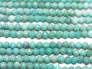 [Video] High Quality! Arizona Kingman Turquoise AA++ Faceted Round 2.5mm Half or 1strand Beads (approx. 12 inches/30 cm)