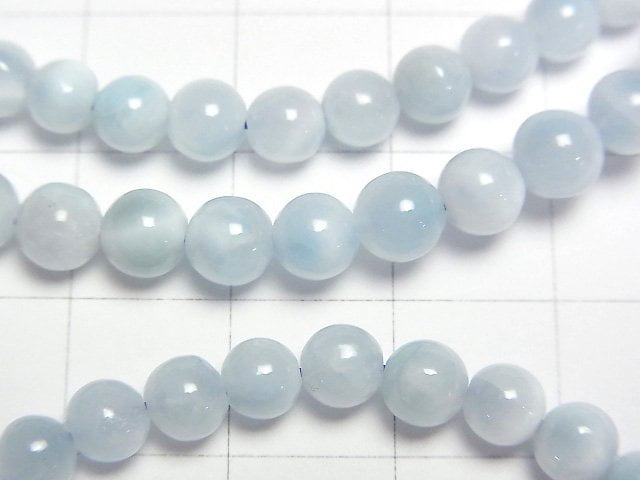 [Video] Ice Larimar Pectolite AA+ Round 5mm Bracelet