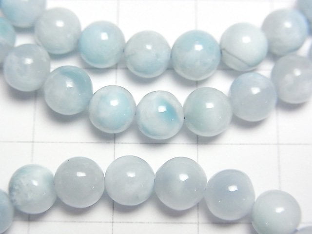 [Video] Ice Larimar Pectolite AA+ Round 6mm Bracelet