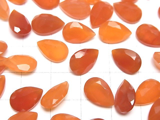 [Video]High Quality Carnelian AAA- Loose stone Pear shape Faceted 12x8mm 2pcs