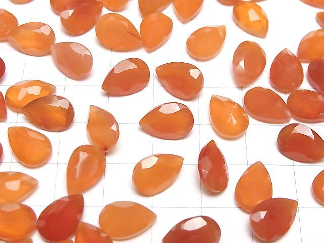 [Video]High Quality Carnelian AAA- Loose stone Pear shape Faceted 12x8mm 2pcs