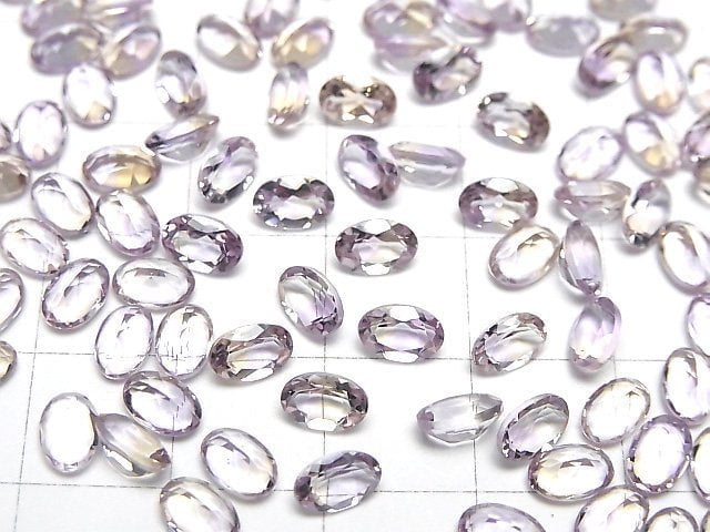 [Video]High Quality Amethyst xCitrine AAA Loose stone Oval Faceted 6x4mm 5pcs