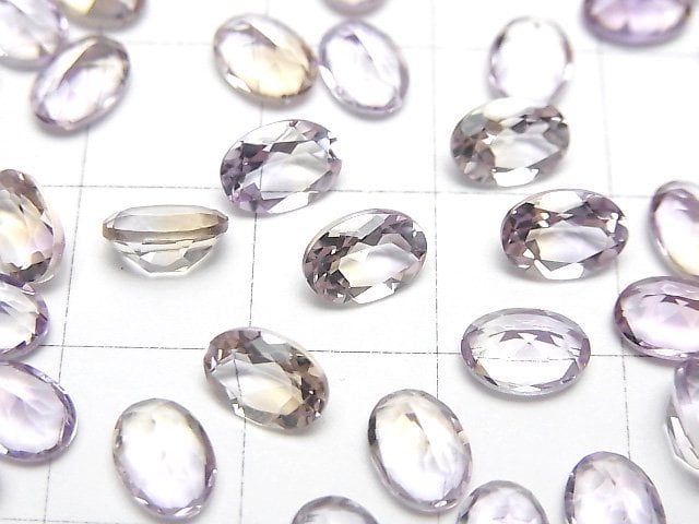 [Video]High Quality Amethyst xCitrine AAA Loose stone Oval Faceted 7x5mm 3pcs