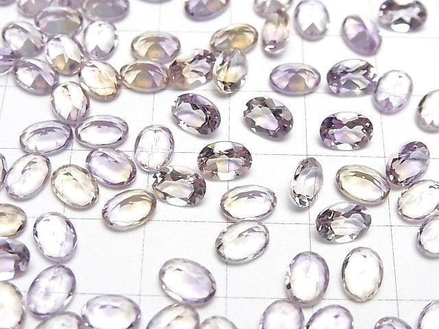 [Video]High Quality Amethyst xCitrine AAA Loose stone Oval Faceted 7x5mm 3pcs