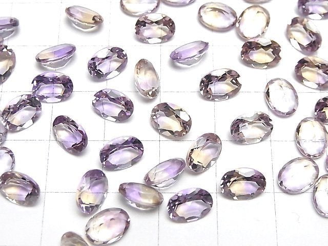 [Video]High Quality Ametrine AAA Loose stone Oval Faceted 8x6mm 2pcs