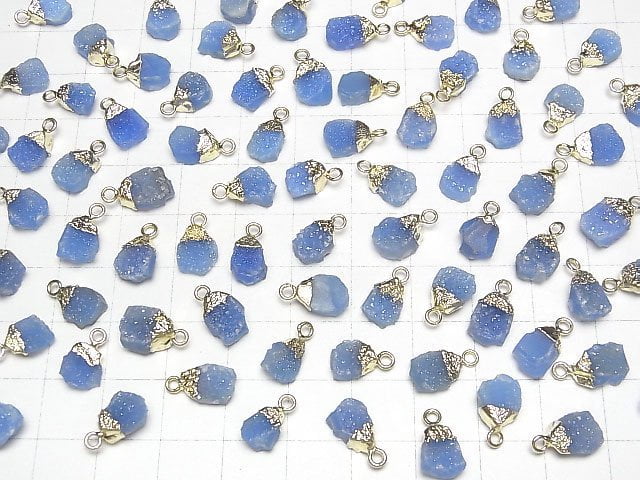 [Video]Druzy Agate Rough Rock Charm Blue 2pcs