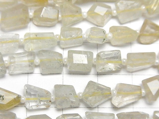 [Video]Rutilated Quartz AA+ Faceted Nugget 1strand beads (aprx.13inch/33cm)