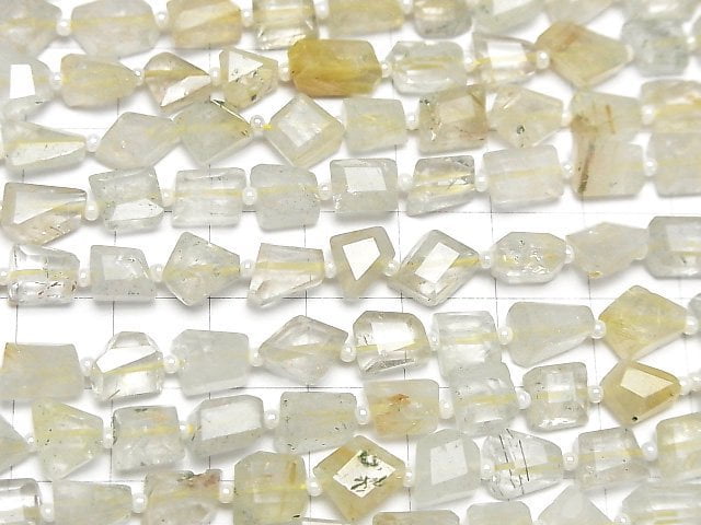 [Video]Rutilated Quartz AA+ Faceted Nugget 1strand beads (aprx.13inch/33cm)