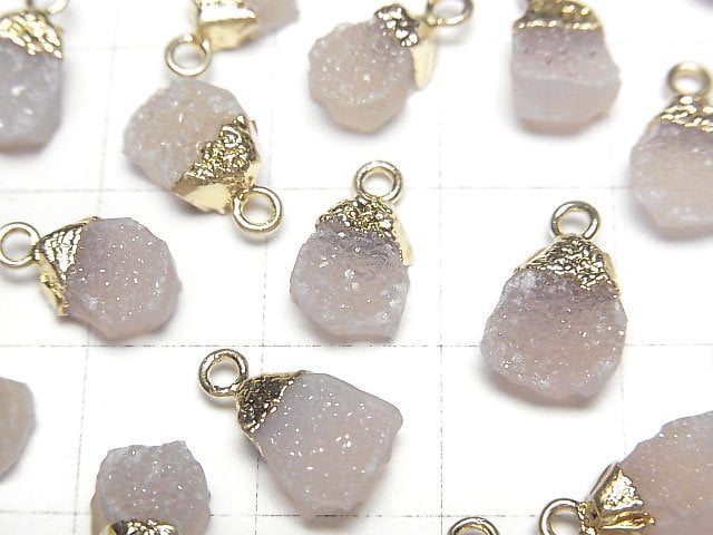 [Video]Druzy Agate Rough Rock Charm Pink 2pcs