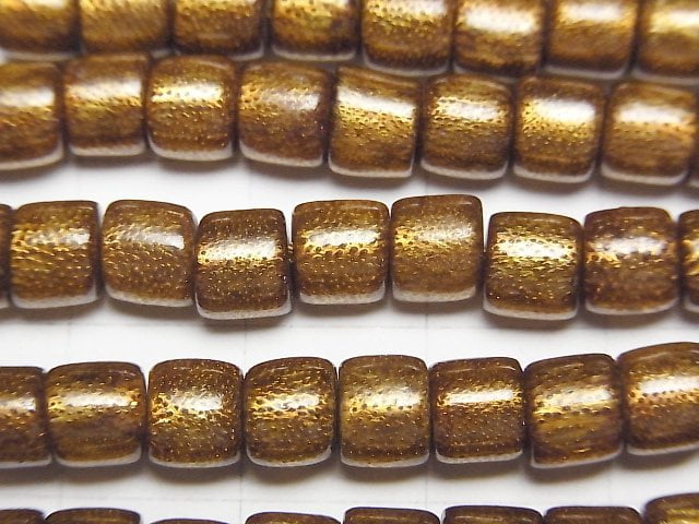 [Video] Golden Coral Tube 6x5x5mm 1strand beads (aprx.16inch/40cm)