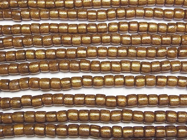 [Video] Golden Coral Tube 6x5x5mm 1strand beads (aprx.16inch/40cm)