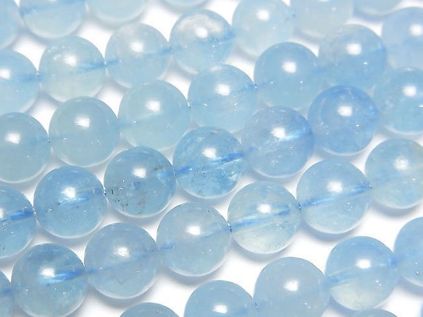 [Video]Aquamarine AAA- Round 8.5mm 1/4 or 1strand beads (aprx.15inch/38cm)