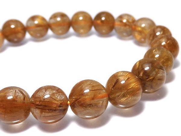 [Video][One of a kind] Copper Rutilated Quartz AAA Round 8.5mm Bracelet NO.204