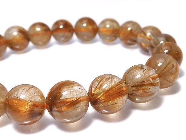 [Video][One of a kind] Copper Rutilated Quartz AAA Round 10mm Bracelet NO.206