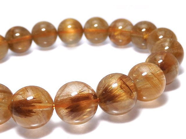 [Video][One of a kind] Copper Rutilated Quartz AAA Round 10.5mm Bracelet NO.208