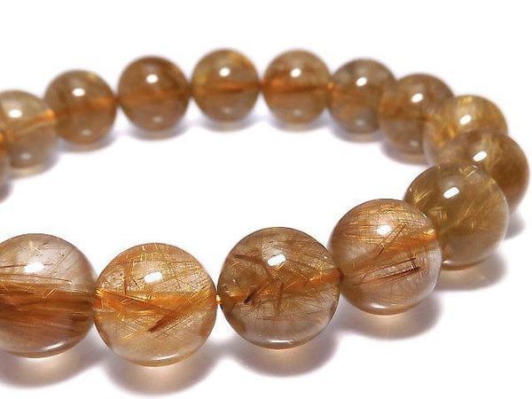 [Video][One of a kind] Copper Rutilated Quartz AAA Round 11mm Bracelet NO.209