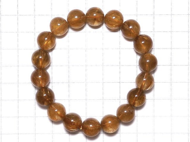 [Video][One of a kind] Copper Rutilated Quartz AAA Round 11mm Bracelet NO.209