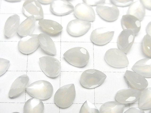 [Video]High Quality White Moonstone AAA- Loose stone Pear shape Faceted 8x6mm 5pcs