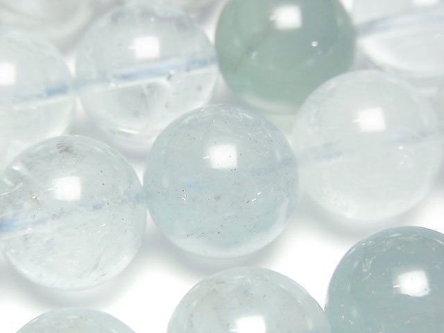 [Video] Multicolor Aquamarine AAA- Round 14mm 1/4 or 1strand beads (aprx.15inch/36cm)