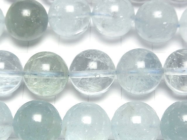 [Video] Multicolor Aquamarine AAA- Round 14mm 1/4 or 1strand beads (aprx.15inch/36cm)