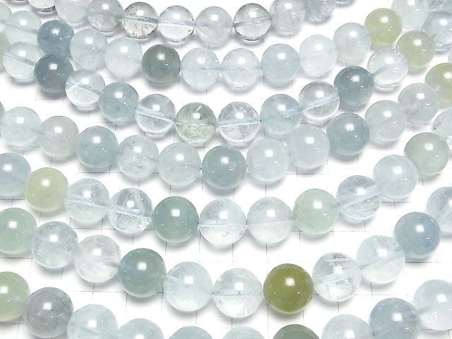 [Video] Multicolor Aquamarine AAA- Round 14mm 1/4 or 1strand beads (aprx.15inch/36cm)