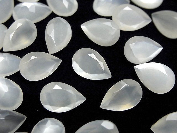 [Video]High Quality White Moonstone AAA- Loose stone Pear shape Faceted 12x8mm 3pcs