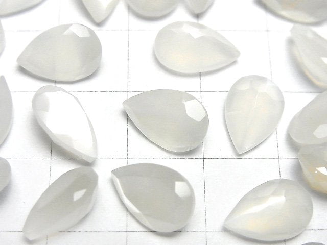 [Video]High Quality White Moonstone AAA- Loose stone Pear shape Faceted 12x8mm 3pcs