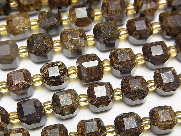 [Video]High Quality! Bronzite Cube Shape 7x7x7mm 1strand beads (aprx.15inch/37cm)