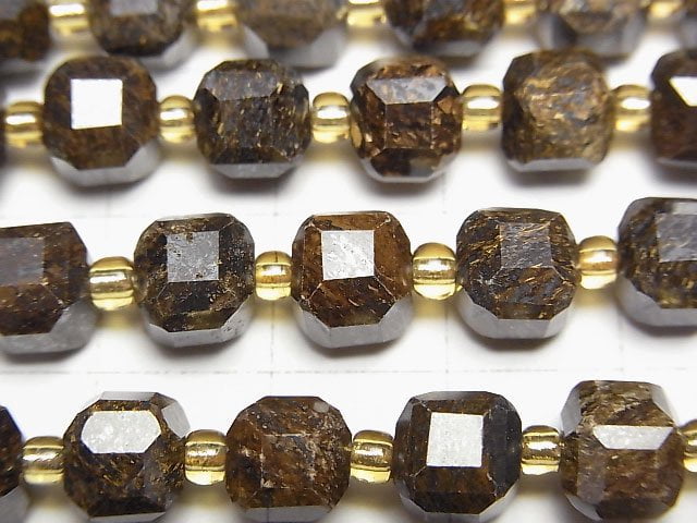 [Video]High Quality! Bronzite Cube Shape 7x7x7mm 1strand beads (aprx.15inch/37cm)