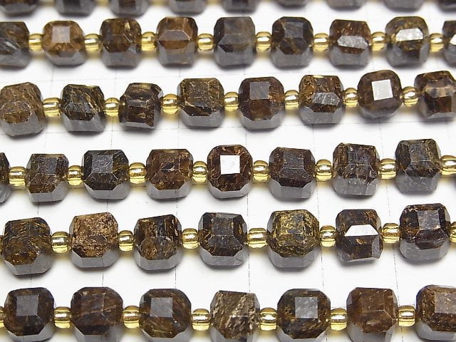 [Video]High Quality! Bronzite Cube Shape 7x7x7mm 1strand beads (aprx.15inch/37cm)