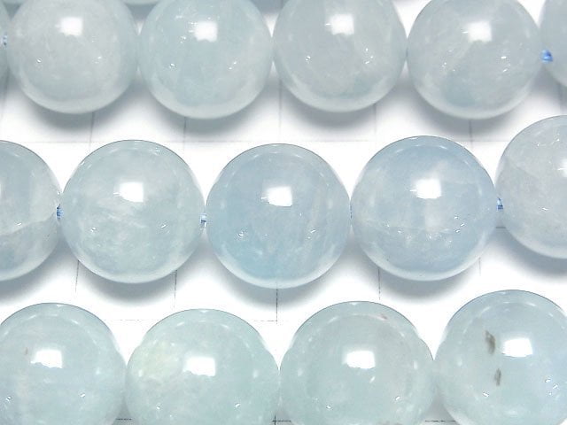 [Video]Aquamarine AA+ Round 14mm 1/4 or 1strand beads (aprx.15inch/36cm)