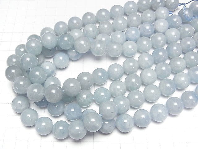 [Video]Aquamarine AA+ Round 14mm 1/4 or 1strand beads (aprx.15inch/36cm)