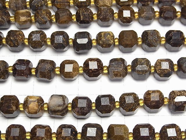[Video]High Quality! Bronzite Cube Shape 8-9x8-9x8-9mm half or 1strand beads (aprx.15inch/36cm)