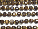 [Video]High Quality! Bronzite Cube Shape 8-9x8-9x8-9mm half or 1strand beads (aprx.15inch/36cm)