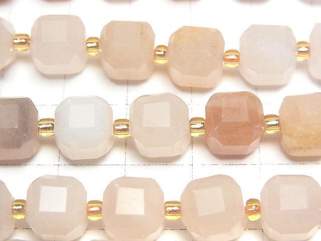 [Video]High Quality! Pink Orange Aventurine Cube Shape 9x9x9mm 1strand beads (aprx.15inch/36cm)