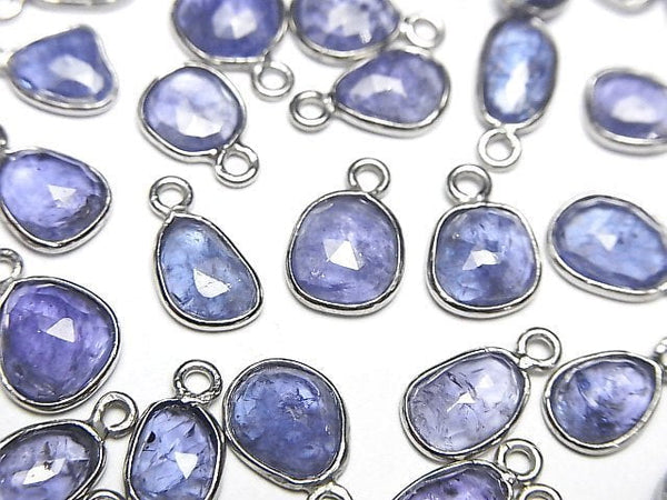 [Video]High Quality Tanzanite AAA- Bezel Setting Freeform Rose Cut [One Side] Silver925 3pcs