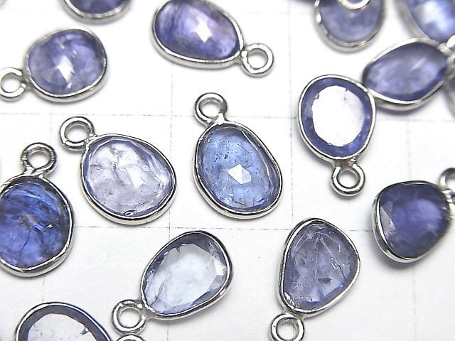 [Video]High Quality Tanzanite AAA- Bezel Setting Freeform Rose Cut [One Side] Silver925 3pcs