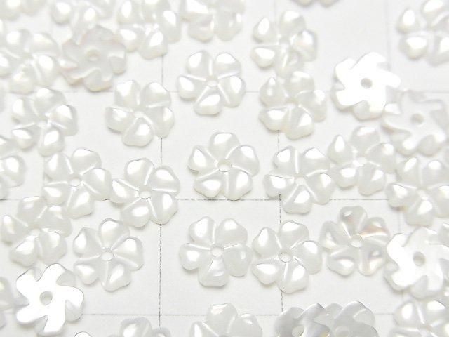 [Video] High Quality White Shell (Silver-lip Oyster) AAA Flower 6mm Center Hole 4pcs