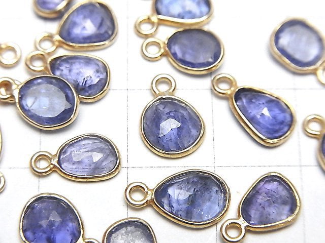 [Video]High Quality Tanzanite AAA- Bezel Setting Freeform Rose Cut [One Side] 18KGP 3pcs