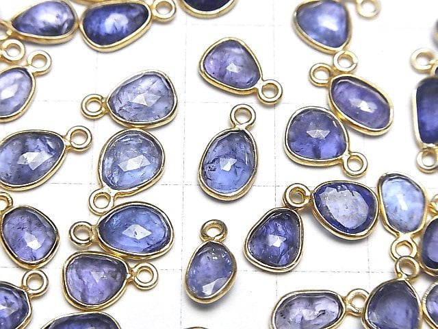 [Video]High Quality Tanzanite AAA- Bezel Setting Freeform Rose Cut [One Side] 18KGP 3pcs