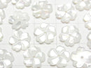[Video] High Quality White Shell (Silver-lip Oyster) AAA Flower 10mm Center Hole 4pcs