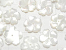 [Video] High Quality White Shell (Silver-lip Oyster) AAA Flower 12mm Center Hole 3pcs