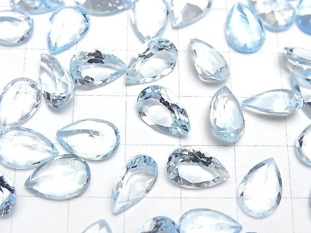 [Video]High Quality Sky Blue Topaz AAA- Loose stone Pear shape Faceted 12x8mm 2pcs