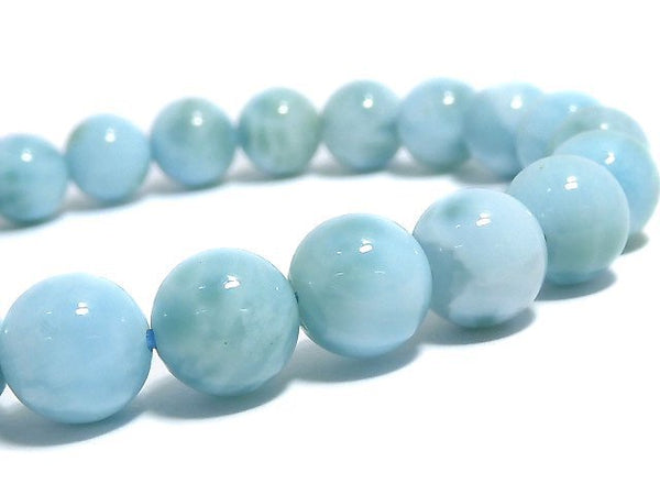 [Video][One of a kind] Larimar Pectolite AA++ Round 8mm Bracelet NO.2