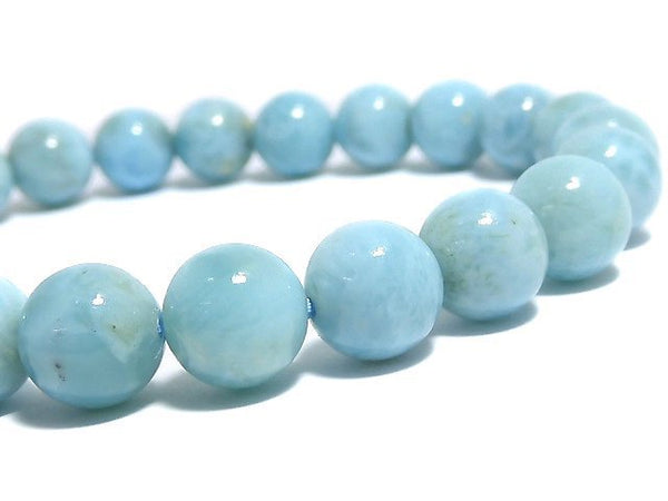 [Video][One of a kind] Larimar Pectolite AA++ Round 8mm Bracelet NO.3