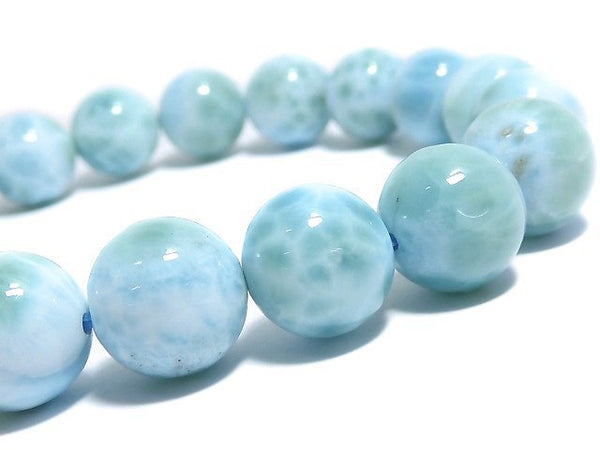 [Video][One of a kind] Larimar Pectolite AA++ Round 10mm Bracelet NO.8